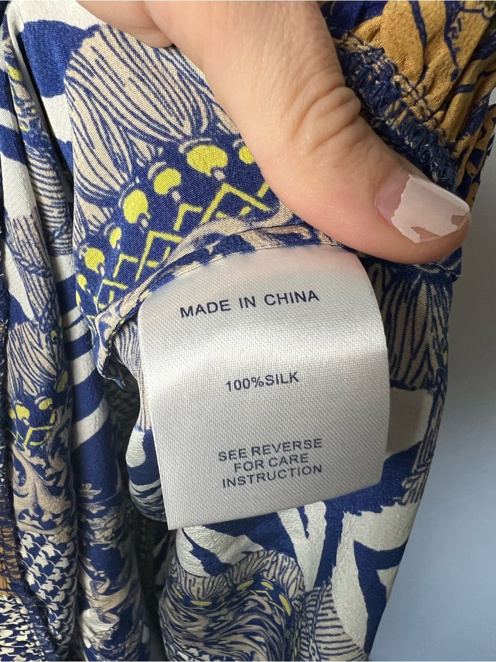 Tyler Böe Women’s 100% Silk Sleeveless Maxi Dress Multi Print Blue W/ Sash XS - Picture 9 of 9
